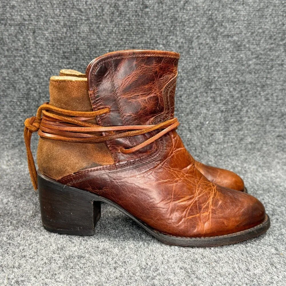 Freebird By Steven Casey‎ Boots Women's Size 9 Brown Leather Lace Ankle Booties